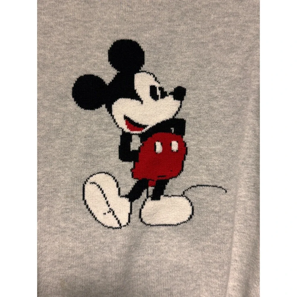 Janie and Jack Disney Mickey Mouse Kids Sweater Gray Navy Blue Cotton Size 7